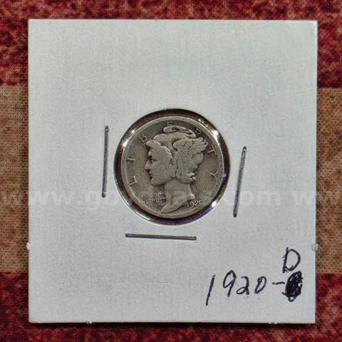 Very Nice Silver Mercury Dime 1920-D