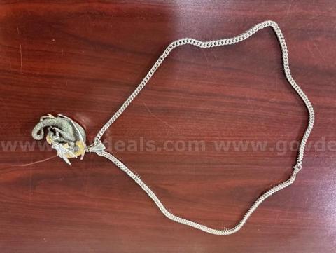 Silver Necklace With a Dragon Pendent