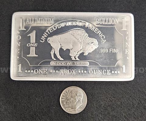 American Buffalo .999 Fine Aluminum-BIDDING ENDS TONIGHT !!