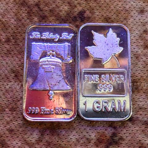 2 Silver Bars - 1g each