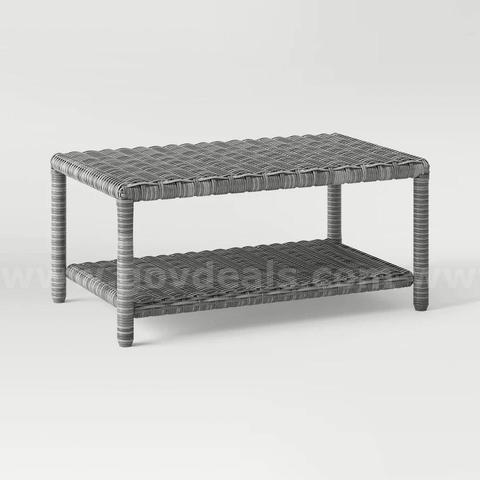 Brand New - Monroe Wicker Patio Coffee Table, Grey - Shipping Available