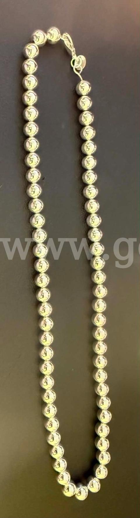 925 Sterling Silver Polished Ball Bead Necklace 20” New