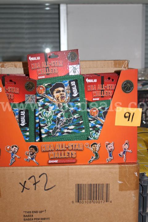 Brand new Nbalab All Star Wallets Giannis Antetokounmpo Velcro Wallet, lot contains 72 units