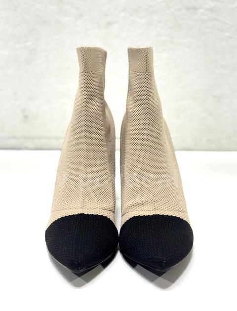 Brand New - Pointed Toe Stiletto Ankle Boots, Nude/Black, Size 10 - Shipping Available