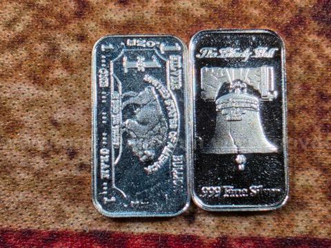 2 Silver Bars - 1g each