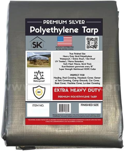 Brand New - 10"x12"  Silver Extra Heavy Duty 16 Mil Poly Tarp Canopy/Cover/Industrial/Agricultural - Shipping Available