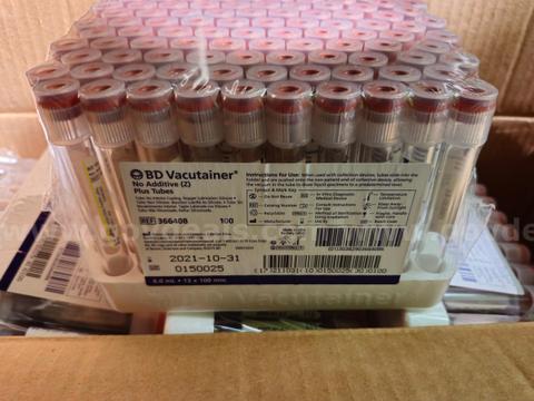 9,000 BD Vacutainer Blood Collection Tubes (9) Cases total