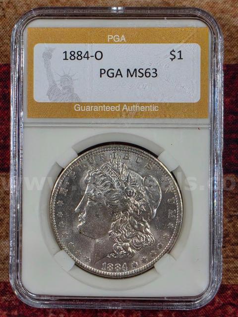 Stunning 1884-O Morgan Silver Dollar PGA MS 63