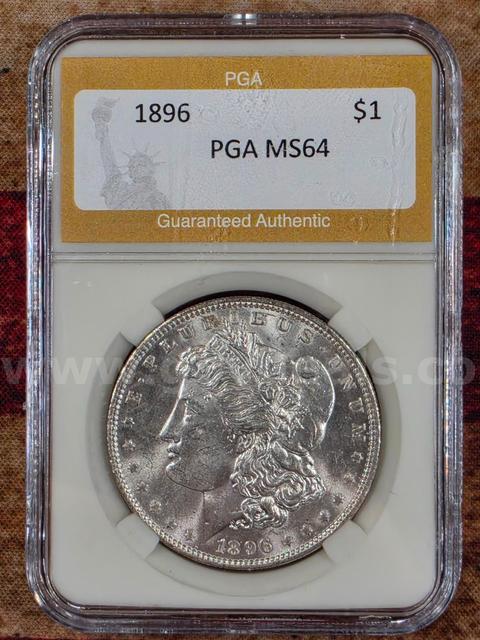 Stunning 1896 Morgan Silver Dollar PGA MS 64