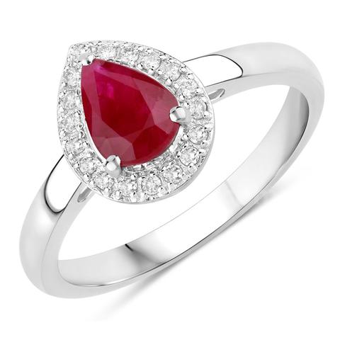 14K White Gold Ladies Designer Natural Ruby & Natural Diamond Ring Appraised at $4580.00