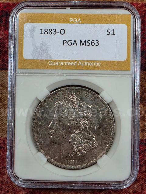 Stunning 1883-O Morgan Silver Dollar PGA Graded MS 63