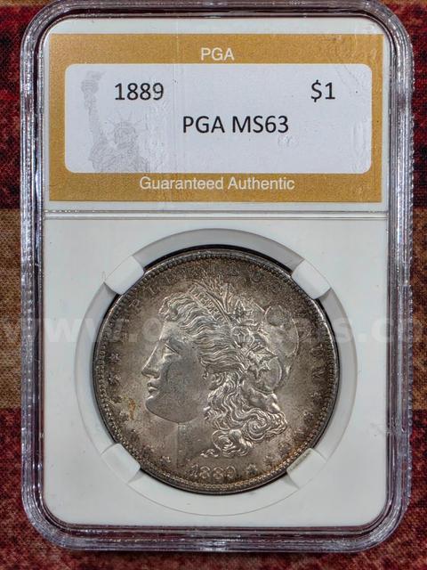Stunning 1889 Morgan Silver Dollar PGA Graded MS 63