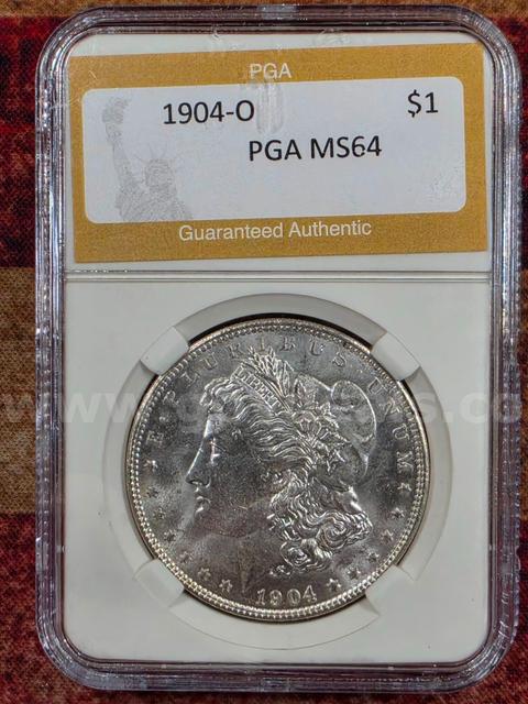 Stunning 1904-O Morgan Silver Dollar PGA Graded MS 64