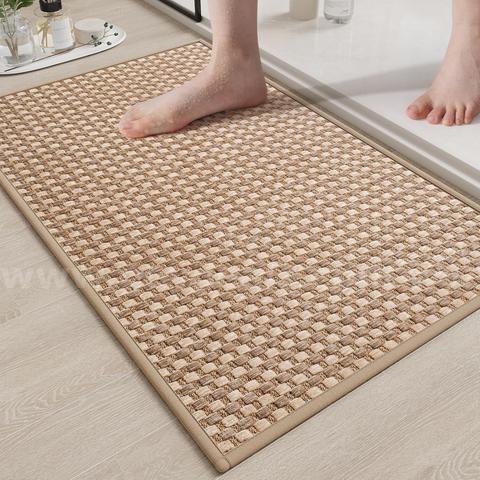 Brand New - 20"x31" Non Slip Bath Mat Bathroom Rugs, Soft Braided Ultra Thin Bath Mats, Brown - Shipping Available
