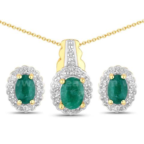 EMERALD and TOPAZ JEWELRY SET