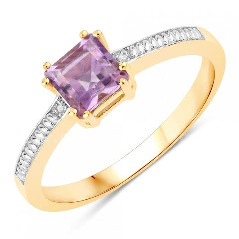 AMETHYST and DIAMOND Ring