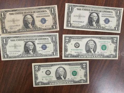Various coins and currency
