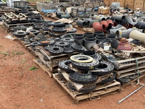 Fittings, Flanges, Anodes, MRO, 2in to 24in D, 150# to 1500#, Unused, Approx Qty 284, 31 Pallets