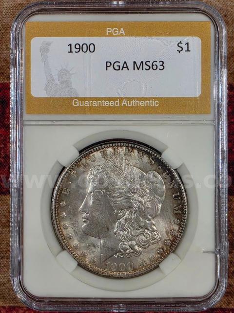 Stunning 1900 Morgan Silver Dollar PGA Graded MS 63