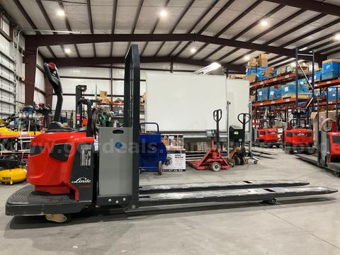 2024 LINDE STAND ON PALLET JACK MODEL EWR40 8' FORKS