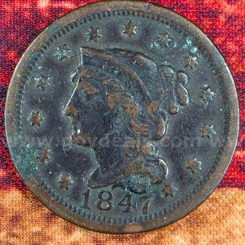 Very Nice Braided Hair Large Cent 1847
