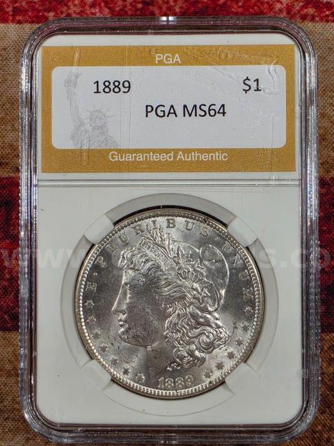 Stunning 1889 Morgan Silver Dollar PGA Graded MS 64