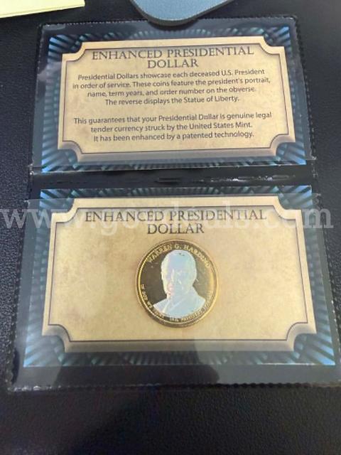 2014 Warren G. Harding Enhanced Hologram Presidential $1 Coin in Folder-FREE SHIPPING!!
