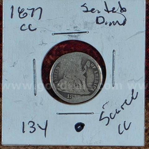 Nice Old Seated Liberty Dime - 1877-CC