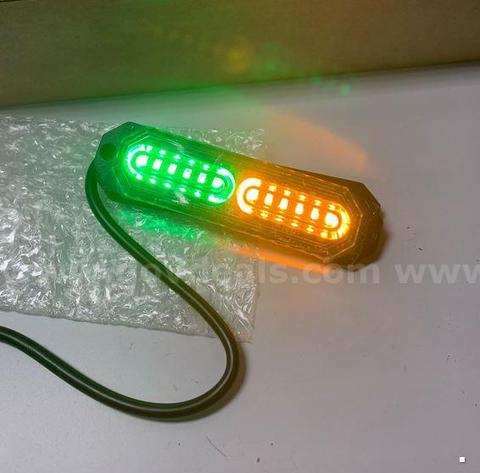 4 AMBER GREEN SURFACE MOUNT LED FLASHING LIGHTS - SHIPPING ONLY - MA