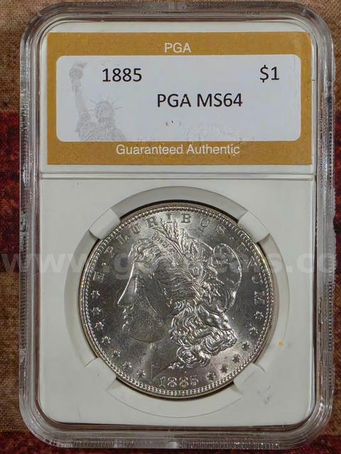 Stunning 1885 Morgan Silver Dollar PGA Graded MS64