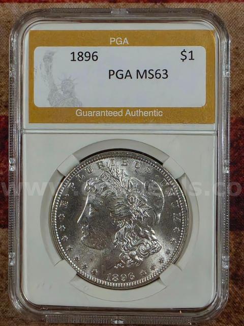 Stunning 1896 Morgan Silver Dollar PGA Graded MS63
