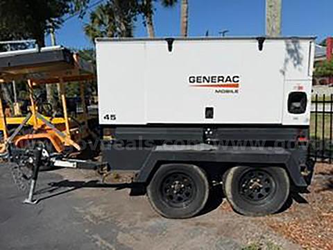 2021 GENERAC MMG451F4 GENERATOR, DIESEL, TRAILER MOUNTED, 45 KVA, RUNS & OPERATES