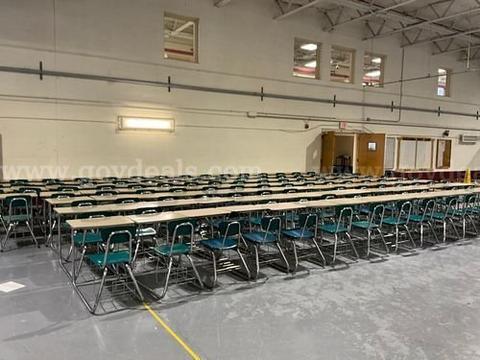 Student Desks with Built-In Chairs (Quantity: Approx. 100 Units)