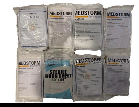 8x Lot  First Aid Sterile 60" x 90" Burn Sheet Blanket - 8 Pack TRAUMA Shipping only