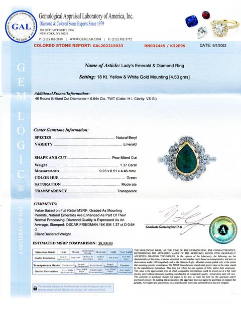 EMERALD and DIAMOND RING