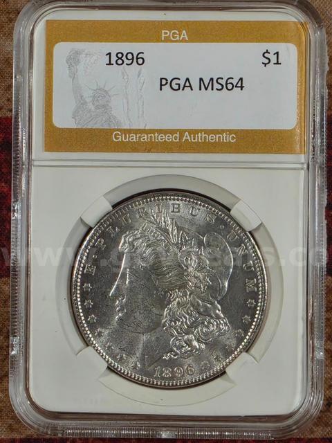 Stunning 1896 Morgan Silver Dollar PGA Graded MS64