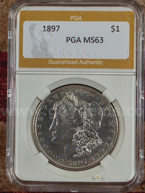 Stunning 1897 Morgan Silver Dollar PGA Graded MS63