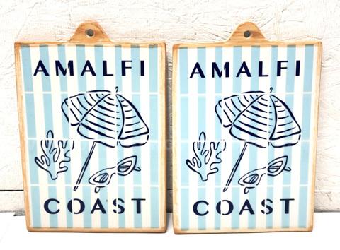 Brand New - 2PCS - Ceramic Wall Decor Boards Dolce Vita, Pink and Amelfi Coast, Blue - Shipping Available