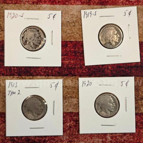 Lot of Old Buffalo Nickels - 1913 - 1920