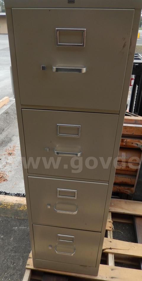 USED (1) BEIGE METAL, 4-DRAWER VERTICAL	METAL 25"D X 15"W X 52"H