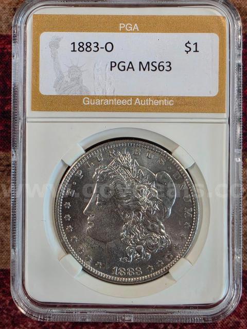 Stunning 1883-O Morgan Silver Dollar PGA Graded MS 63