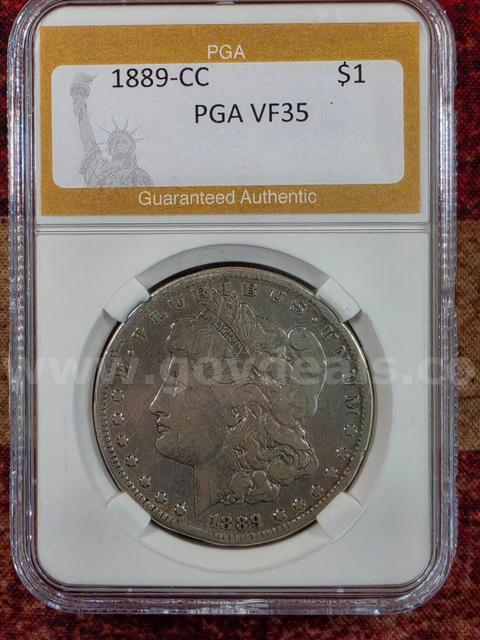 Very Nice 1889-CC Morgan Silver Dollar PGA Graded XF35
