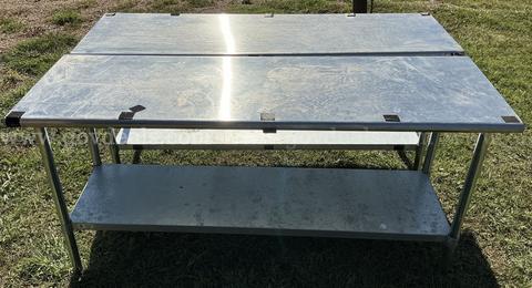 Two (2) Work Tables with Shelf