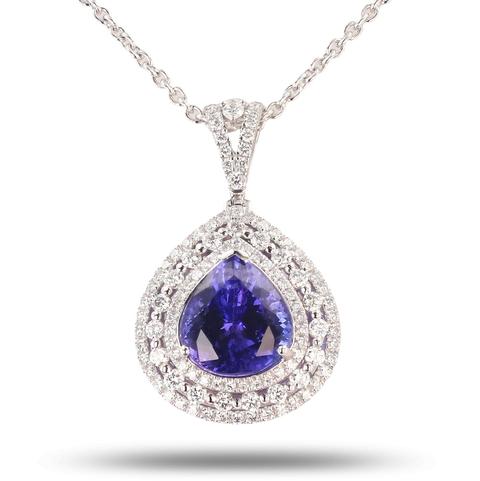 TANZANITE and DIAMOND Pendant
