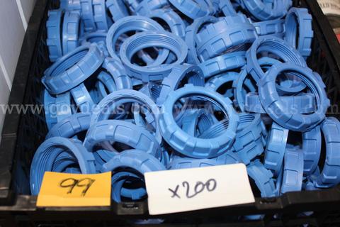 Thomas & Betts 227 2" Blue Cap 105°C, lot contains 200 caps.