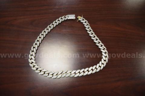 Yellowish necklace with clear stones