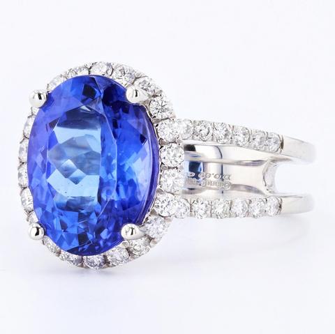 TANZANITE and DIAMOND RING