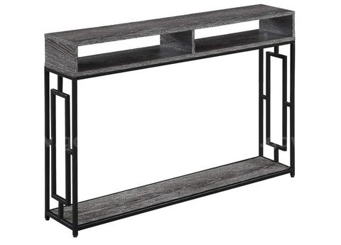 Brand New - Town Square Deluxe 2-Tier Console Table, Weathered Gray/Black - Shipping Available
