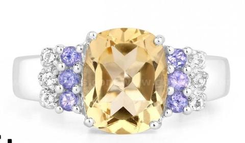 Citrine, Tanzanite, and Topaz Ring