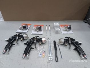 (3) DeVilbiss Spray Guns w/DeVilbiss HAV-501 Air Adjusters — photo 1